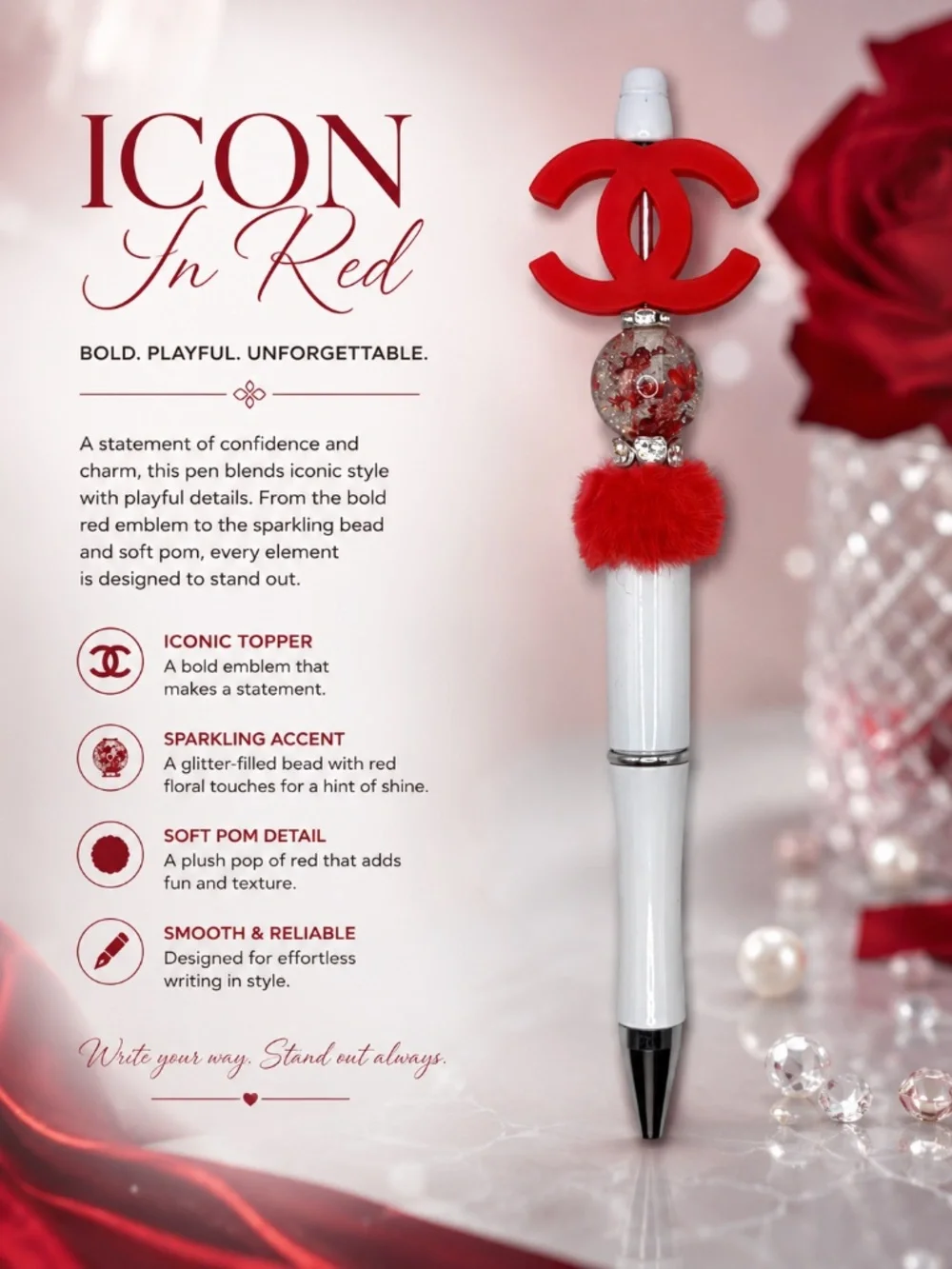 Scarlet Signature Pen